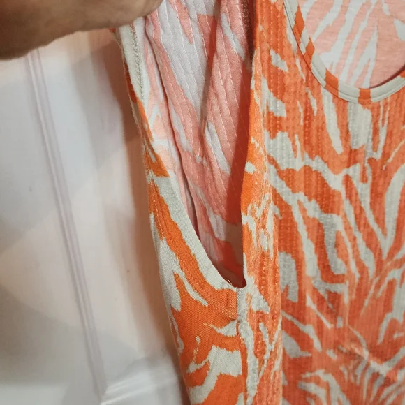 Michael Kors Orange Cream Patterned Top - Picture 3 of 4